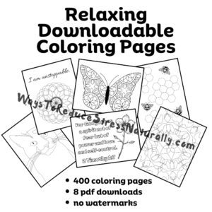 product image for relaxing downloadable coloring pages with six sample pages